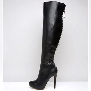 Aldo Graziella Sleek Black Over-the-Knee Boots